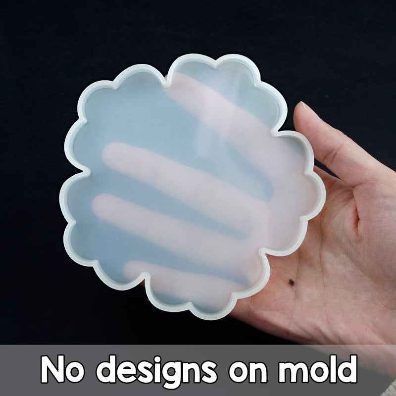 RESINWORLD 4 Pack 4 Inch Flower Coaster Molds, Silicone, Glossy, Reusable, for Resin Coasters, Candle Holders - Image 2